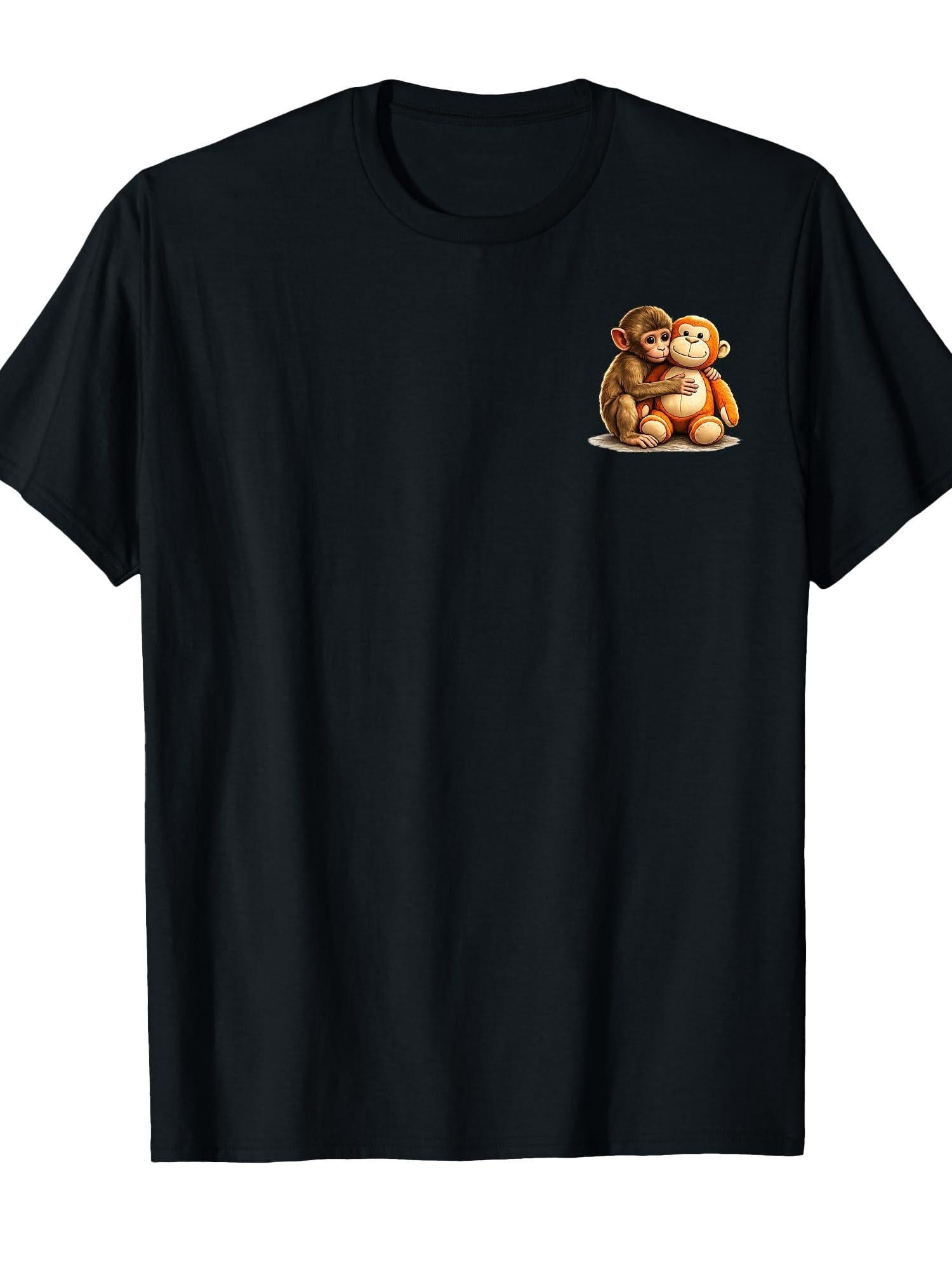 (2 Sided) Baby Monkey Punch Team Punch T-Shirt Team Punch 220gsm Cotton Round Neck Short Sleeve Casual Henley Shirt Men T-Shirt