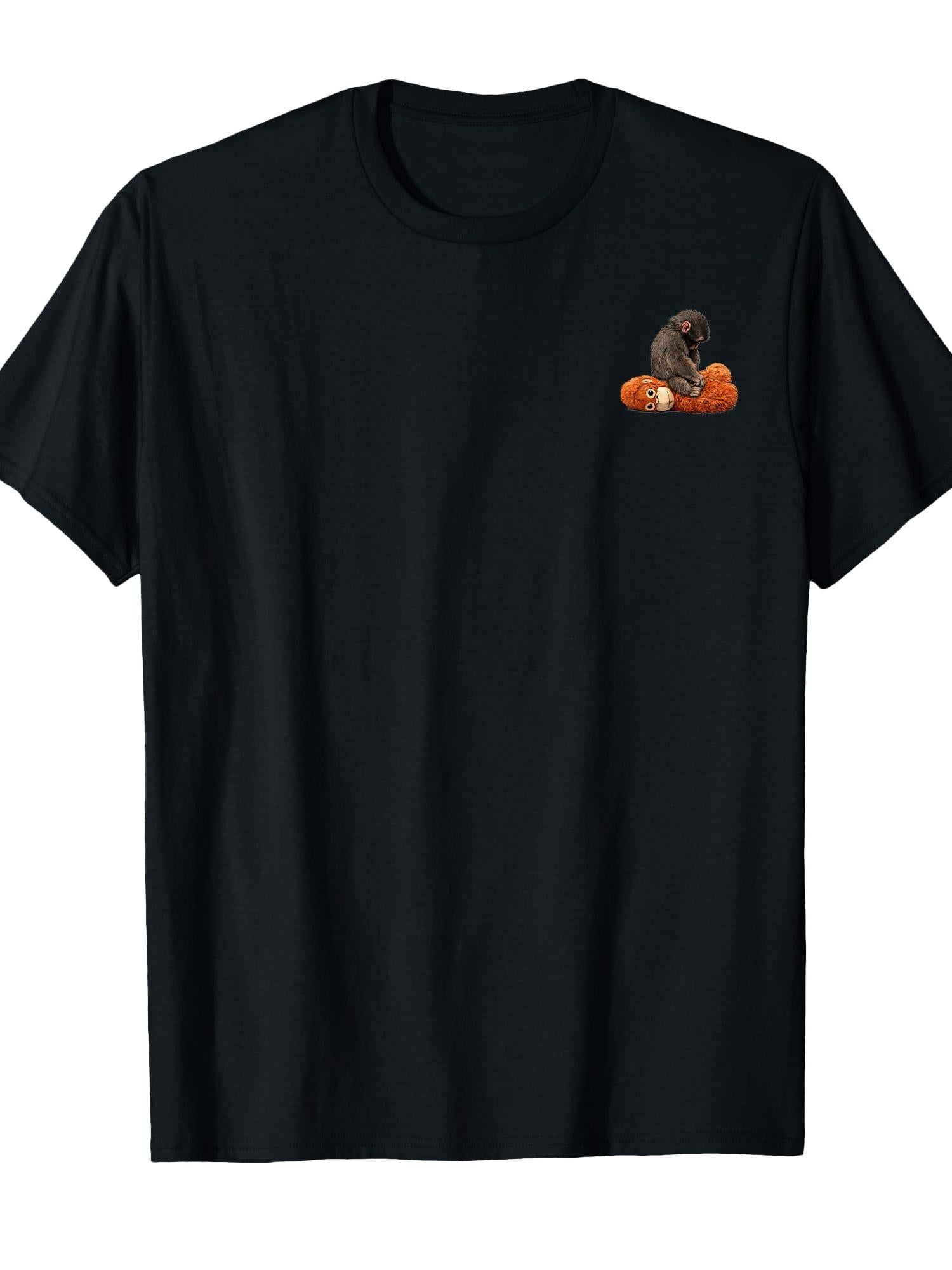 (2 Sides) Baby Monkey Punch Team Punch Vintage T-Shirt Team Punch 220gsm Cotton Round Neck Short Sleeve Casual Henley Shirt Men T-Shirt