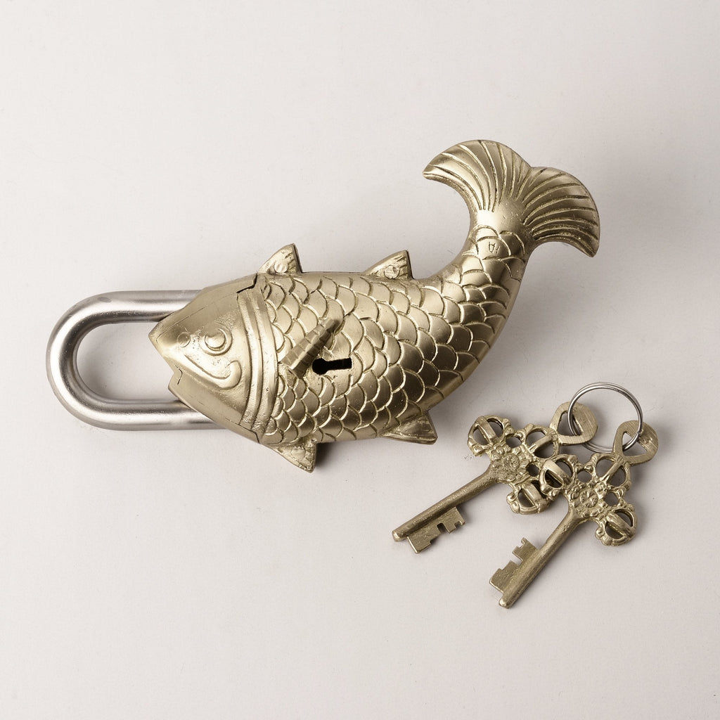 Large Brass Fish lock