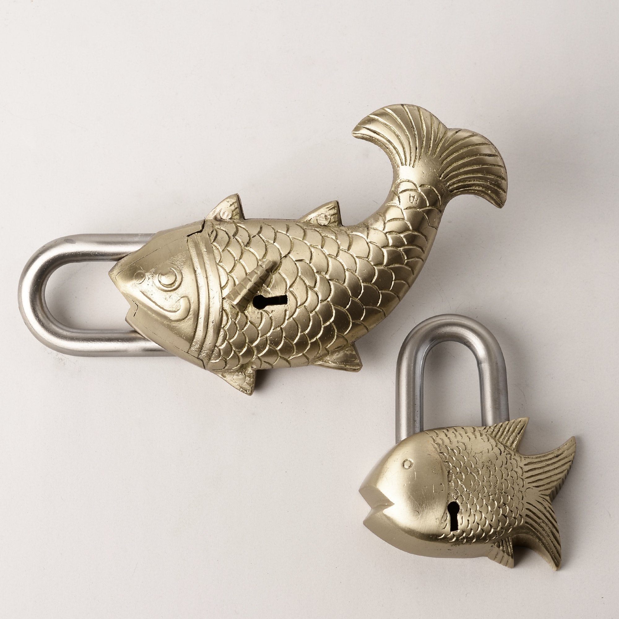 Large Brass Fish lock